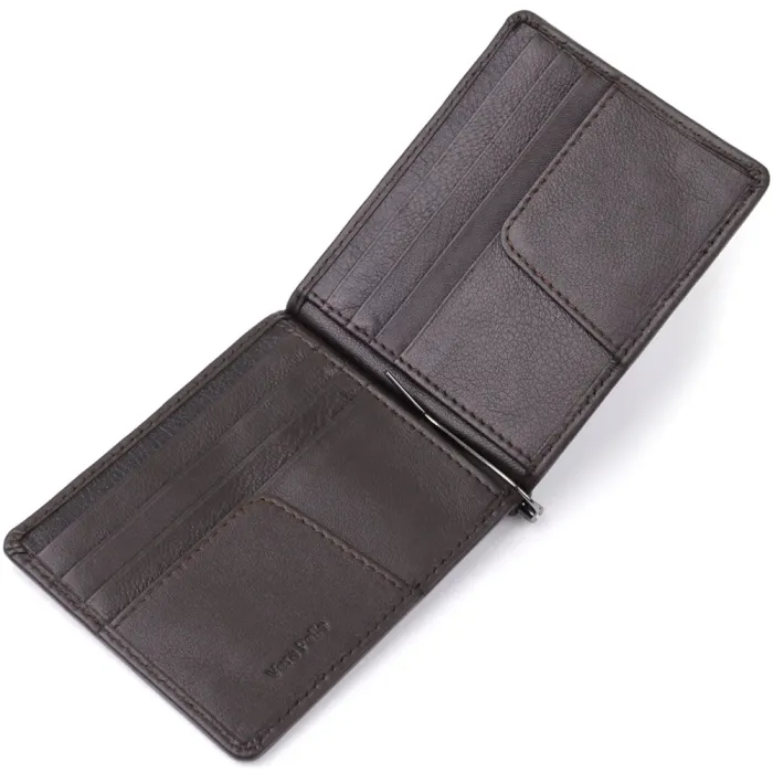 Стильний затискач для грошей з м'якої натуральної шкіри Tony Perotti 20847_1 (5000 moro) Коричневий