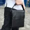 Сумка месенджер 21.5x25x7 шкіряна барсетка для чоловіків Tiding Bag 35775 чорна