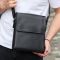 Сумка месенджер 21.5x25x7 шкіряна барсетка для чоловіків Tiding Bag 35775 чорна
