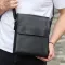 Сумка месенджер 21.5x25x7 шкіряна барсетка для чоловіків Tiding Bag 35775 чорна