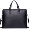 Шкіряна чоловіча ділова сумка-портфель портфель для ноутбука 37х28.5х7, дипломат для офіса Tiding Bag 64028 чорний