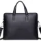 Шкіряна чоловіча ділова сумка-портфель портфель для ноутбука 37х28.5х7, дипломат для офіса Tiding Bag 64028 чорний