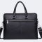Шкіряна чоловіча ділова сумка-портфель портфель для ноутбука 37х28.5х7, дипломат для офіса Tiding Bag 64028 чорний