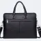 Шкіряна чоловіча ділова сумка-портфель портфель для ноутбука 37х28.5х7, дипломат для офіса Tiding Bag 64028 чорний