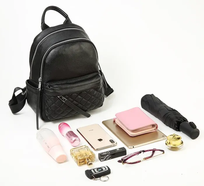 Жіночий шкіряний рюкзак міський 35х26х17, наплічник з натуральної шкіри, чорний