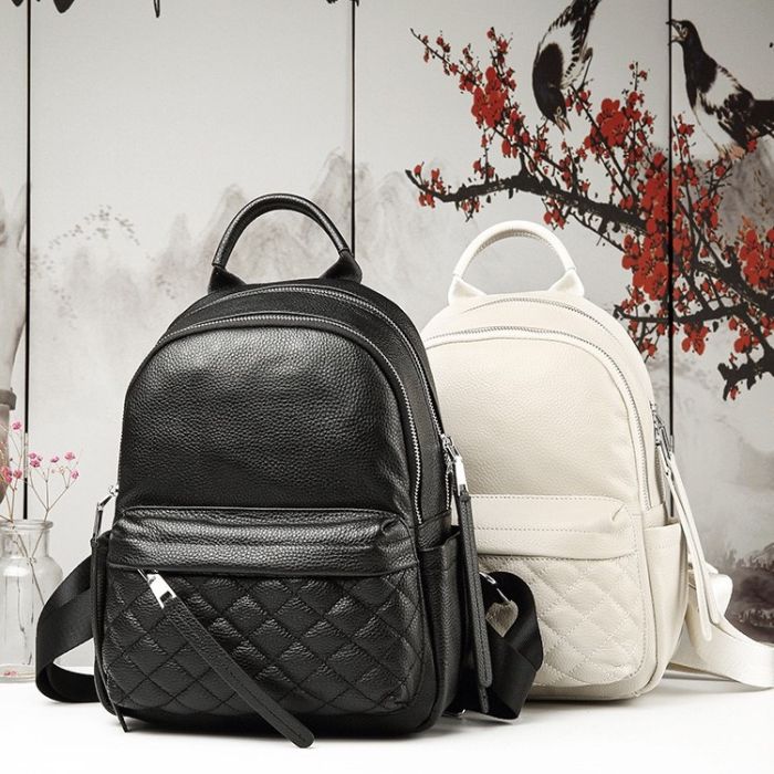 Жіночий шкіряний рюкзак міський 35х26х17, наплічник з натуральної шкіри, чорний