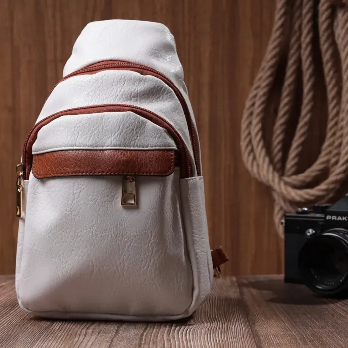 Жіноча сумка через плече з отвором для навушників з екошкіри Vintage 22785 Білий