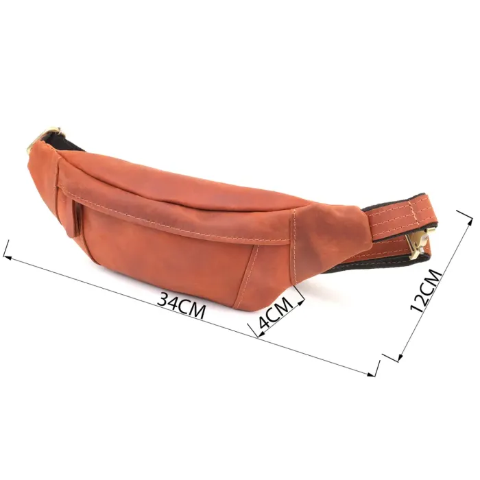 Практична сумка-бананка для чоловіків із натуральної вінтажної шкіри Shvigel 23122 Рудий