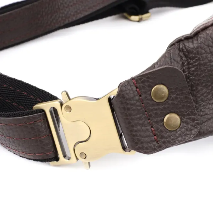 Модна сумка бананка для чоловіків із зернистої натуральної шкіри Shvigel 23137 Коричневий