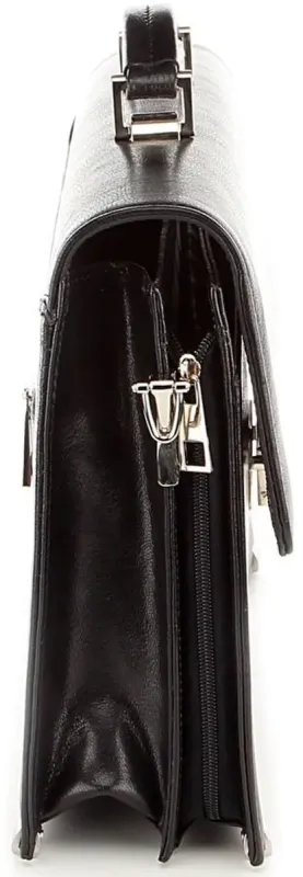 Портфель SHVIGEL 00365 із натуральної шкіри Чорний