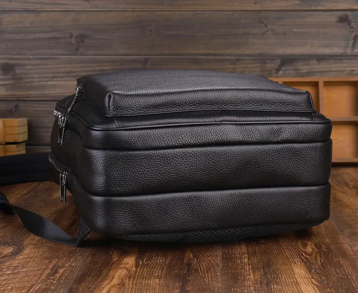 Шкіряний рюкзак для ноутбука на два відділи Vintage 20906_1 Чорний