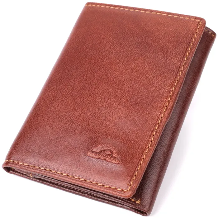 Компактний гаманець для чоловіків з натуральної глянсової шкіри Tony Perotti 20900_1 (3810 moro) Коричневий