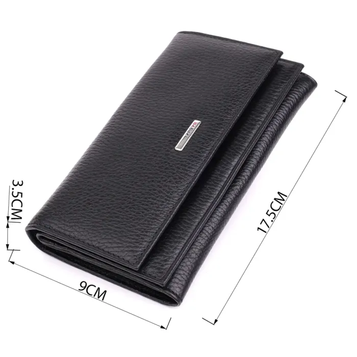 Місткий жіночий гаманець з натуральної шкіри KARYA 22859 Чорний