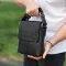 Шкіряна чоловіча сумка-месенджер 21х23х5.5, сумка планшет через плече Tiding Bag 48450 чорна
