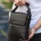 Шкіряна чоловіча сумка-месенджер 21х23х5.5, сумочка крос боді через плече чорна Tiding Bag 56230