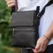 Чоловіча барсетка 23х26х6, месенджер через плече шкіряний Tiding Bag 80471 чорний
