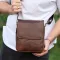 Барсетка з клапаном через плече 24х20х6, чоловіча сумка з гладкою шкірою Tiding Bag TD-81020 коричнева