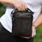 Сумка-барсетка чоловіча через плече 19х24х8, месенджер шкіряний гладкий Tiding Bag TD-55467 чорний колір