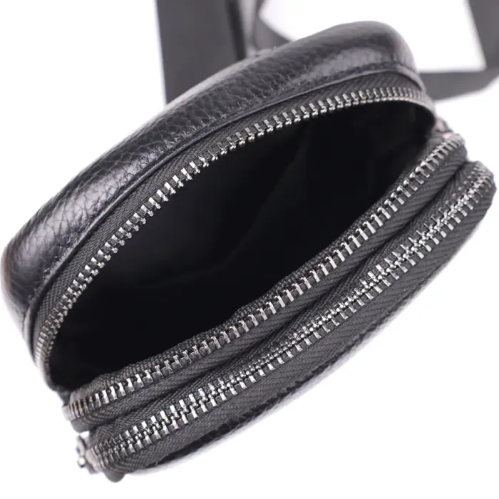 Сумка-слінг для чоловіків з натуральної шкіри Vintage 22955 Чорний