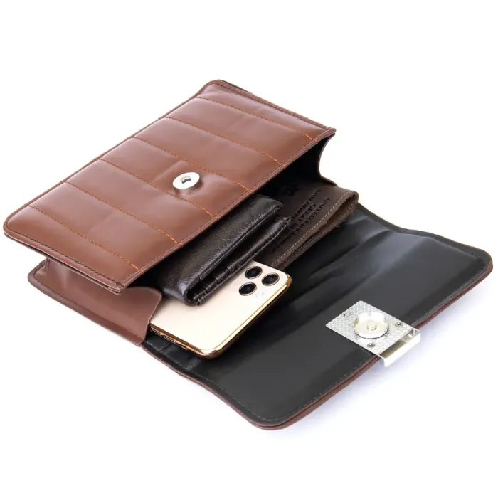 Горизонтальна сумка зі шкірозамінника Vintage 14907 Коричнева