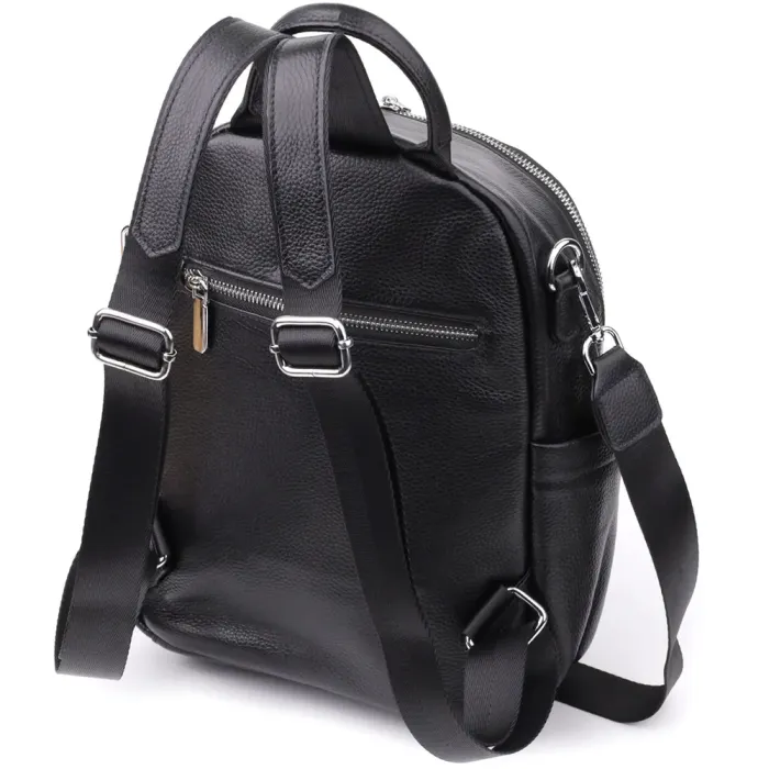 Надійний жіночий рюкзак з натуральної шкіри Vintage 23060 Чорний