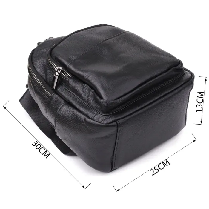 Лаконічний жіночий рюкзак з натуральної шкіри Vintage 23062 Чорний