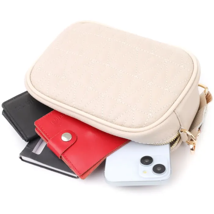 Елегантна жіноча сумка на кожен день з натуральної шкіри Vintage 22904 Білий