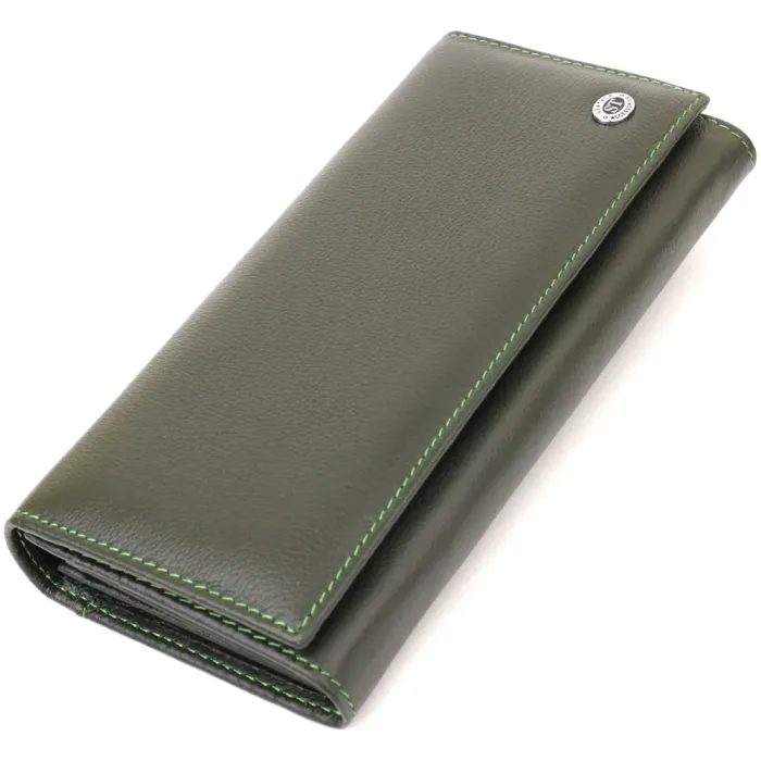 Класичний гаманець для жінок на магніті ST Leather 22744 Зелений