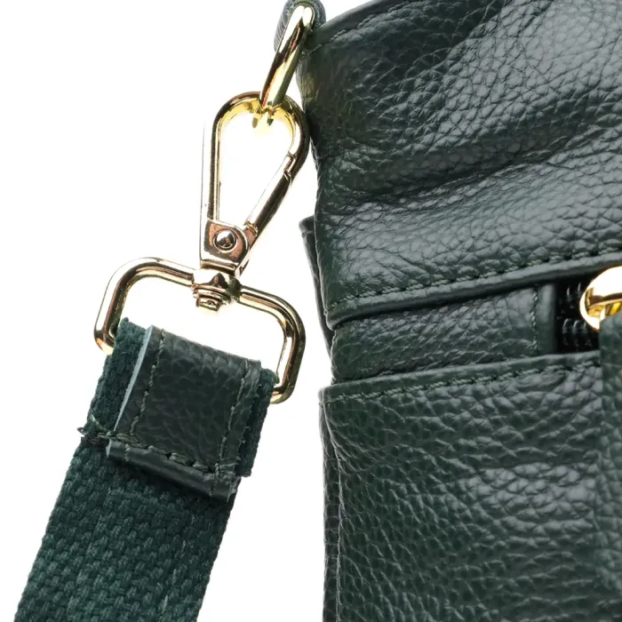 Компактна жіноча сумка з натуральної шкіри 15120 Vintage Зелений