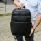 Універсальний чоловічий рюкзак із шкіри 41х31х16, зручний наплічник для ноутбука та документів, чорний