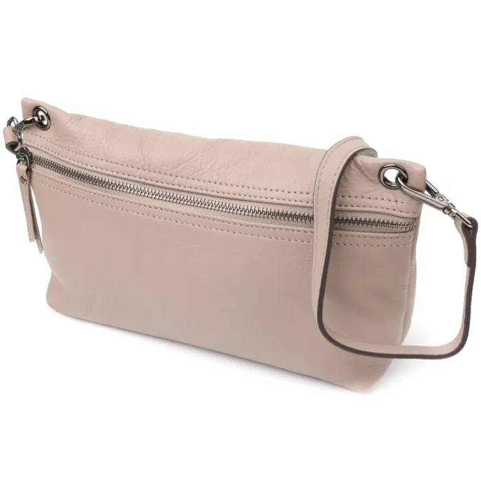 Стильна сумка на плече з натуральної шкіри Vintage 23005 Сірий