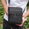 Сумка-барсетка чоловіча шкіряна 24х20х8, компактний месенджер для щоденного використання, чорна