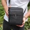 Сумка-барсетка чоловіча шкіряна 24х20х8, компактний месенджер для щоденного використання, чорна