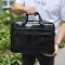 Шкіряна чоловіча сумка-портфель 38х28х8, сумочка для роботи та щоденних справ, чоловічий шопер, чорна