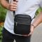 Чоловіча шкіряна барсетка 21х17х7, сумка для міста, компактний месенджер для щоденного використання, чорна