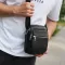 Чоловіча шкіряна барсетка 21х17х7, сумка для міста, компактний месенджер для щоденного використання, чорна