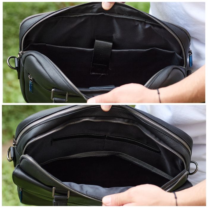 Чоловіча ділова сумка зі шкіри 39х29х10, класичний портфель для ноутбука та офісу, сумочка для студента, чорний