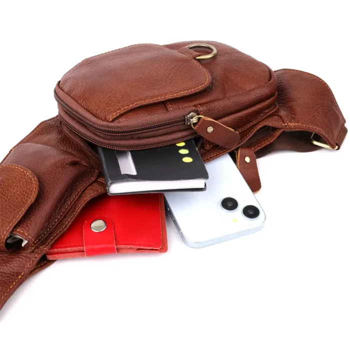 Чоловіча сумка через плече з натуральної шкіри Vintage 22960 Коричневий