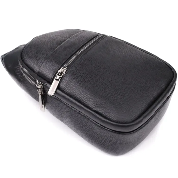 Чоловіча сумка через плече з натуральної шкіри Vintage 23018 Чорний