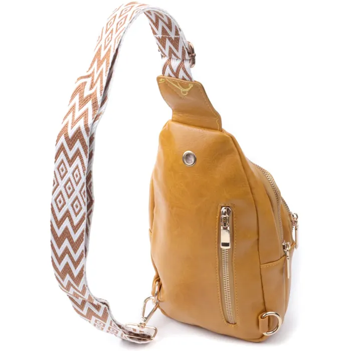 Яскрава жіноча сумка з однією лямкою через плече з гладкої екошкіри Vintage 22769 Жовтий