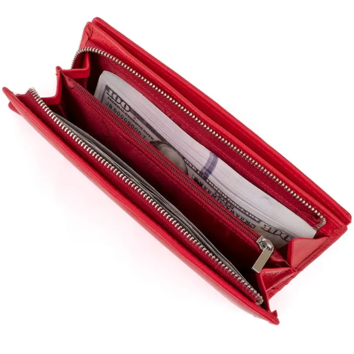 Вертикальний гаманець шкіряний ST Leather 19275 Червоний