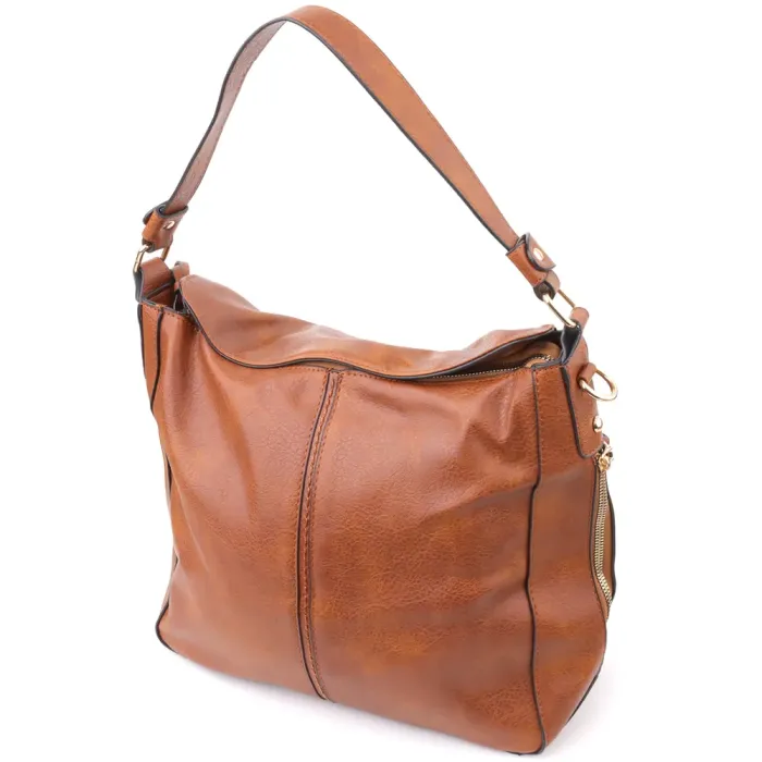 Жіноча сумка великого розміру з екошкіри Vintage 15140 Коричневий