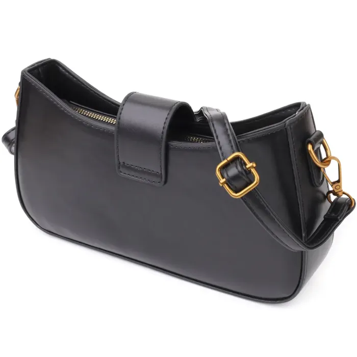 Жіноча елегантна сумка з екошкіри Vintage 15149 Чорний