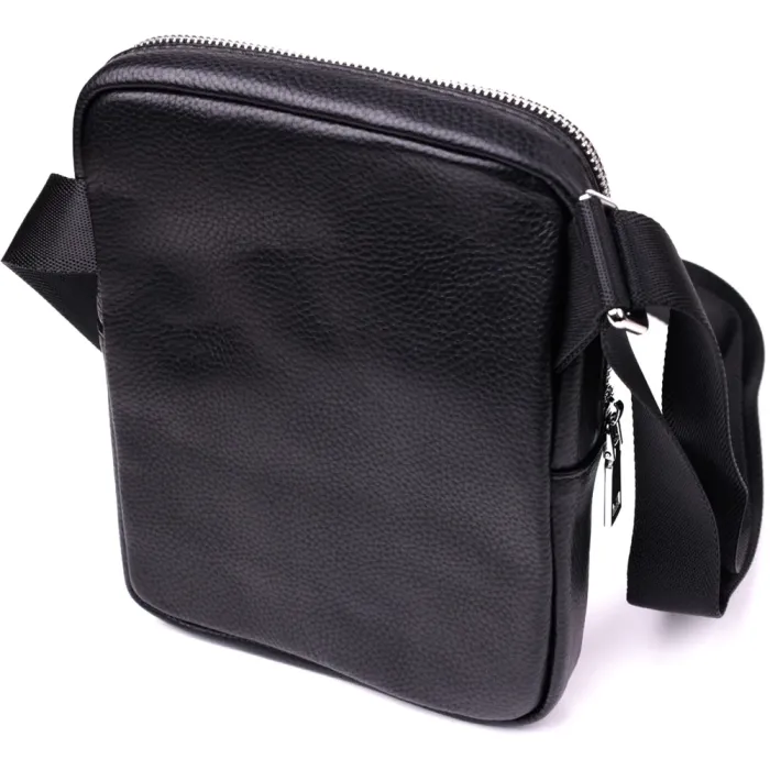 Цікава плечова сумка для чоловіків з натуральної шкіри Vintage 15100 Чорний