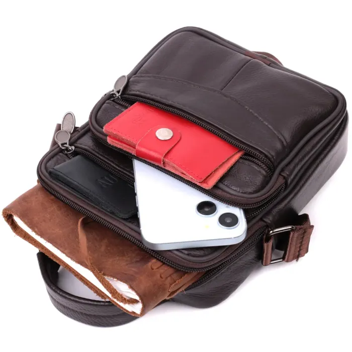 Невелика сумка на плече з натуральної шкіри Vintage 15055 Коричневий