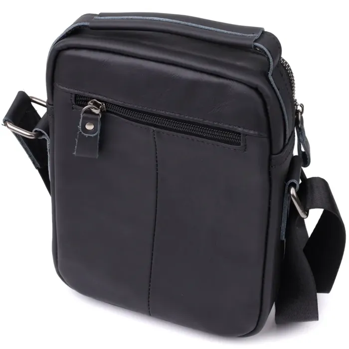 Ділова чоловіча сумка з натуральної шкіри Vintage 23036 Чорний