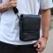 Чоловіча сумка барсетка на одне плече 17.5х22х6 , нагрудний месенджер для телефону, чорний