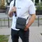 Чоловіча сумка барсетка на одне плече 17.5х22х6 , нагрудний месенджер для телефону, чорний