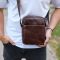 Чоловічий месенджер через плече 20х16х6, сумка планшетка для міста, барсетка для телефону, коричнева