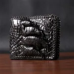 Портмоне CROCODILE LEATHER 18004 з натуральної шкіри крокодила Чорне